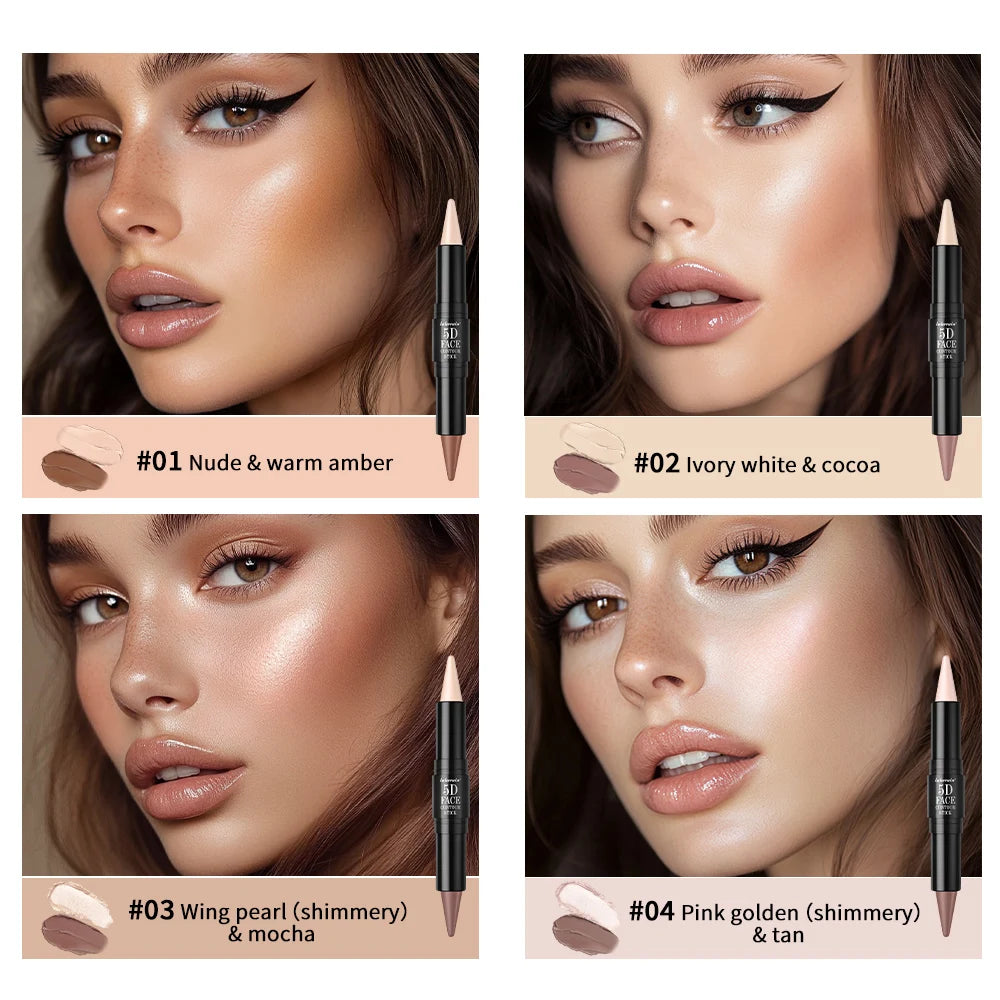 Dual Head Contour Highlighter Stick For Face Nose Concealer Waterproof