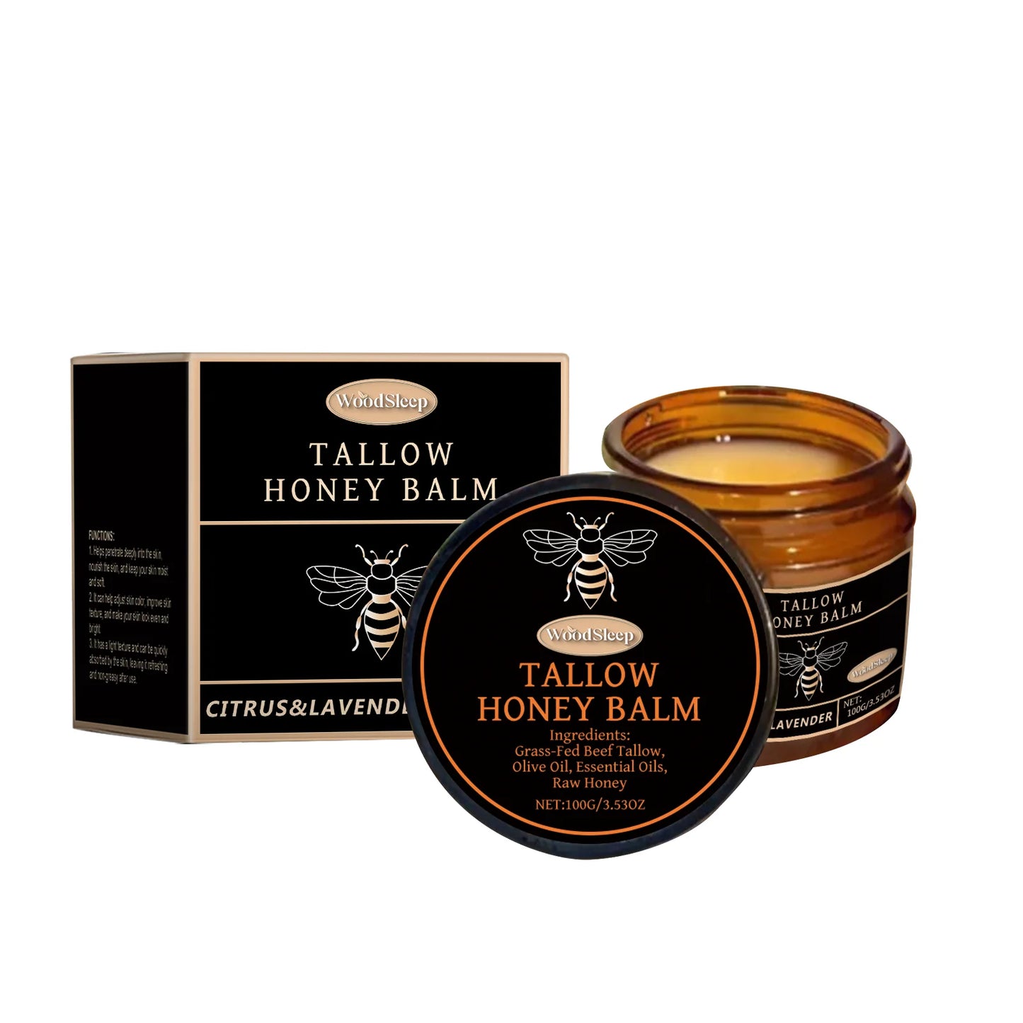 Tallow Honey Balm For Dry Skin Deep Moisturizing Anti Aging