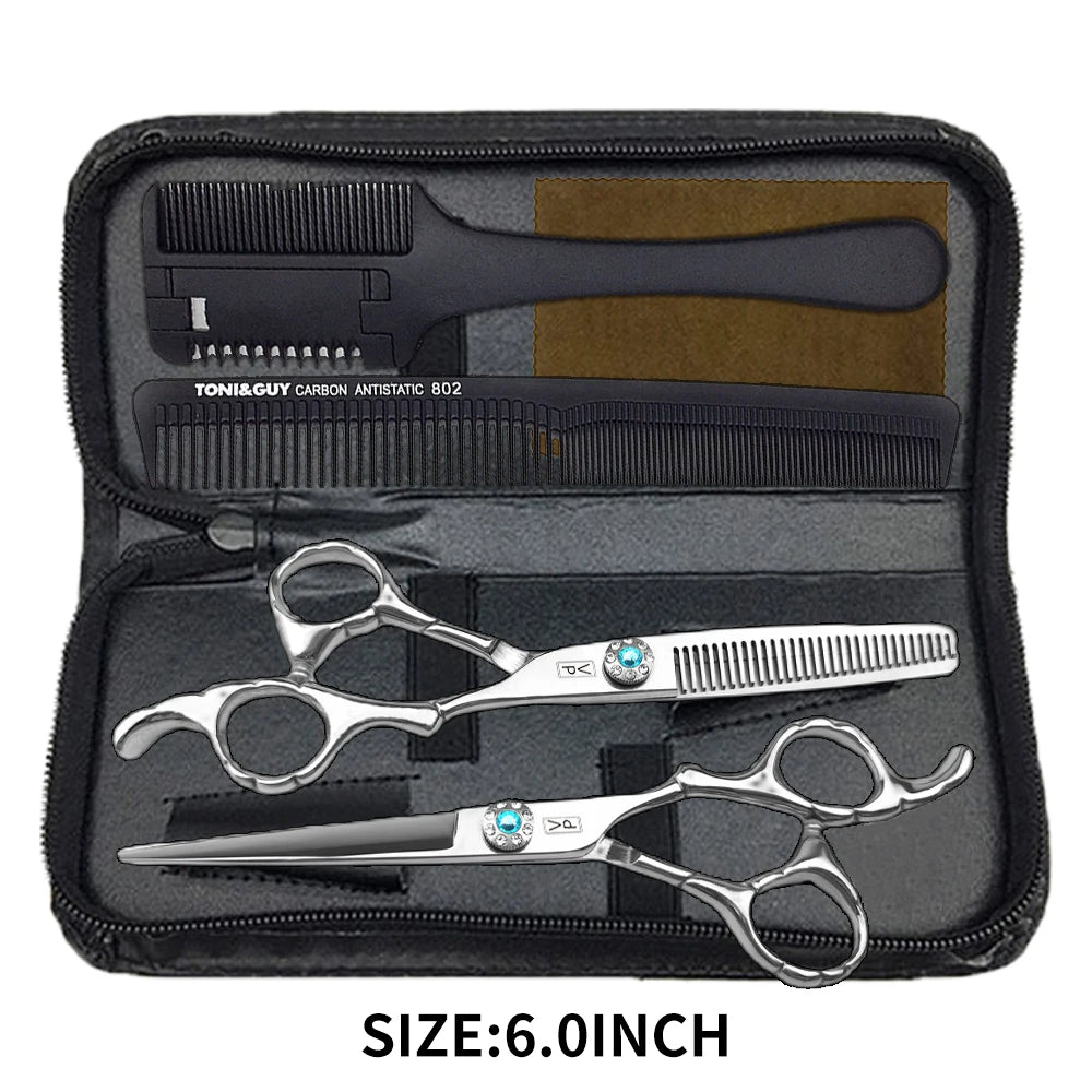 Hairdressing Scissors Set 5.5 6.0 Inch Japan 440C Professional Barbers