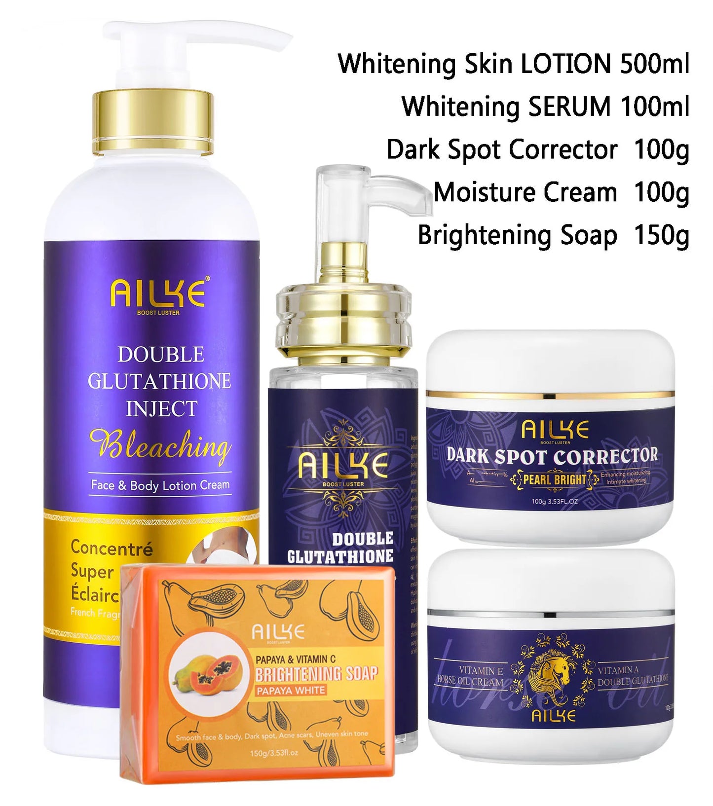 AILKE Double Glutathione Whitening Skin Care For All Skin Types