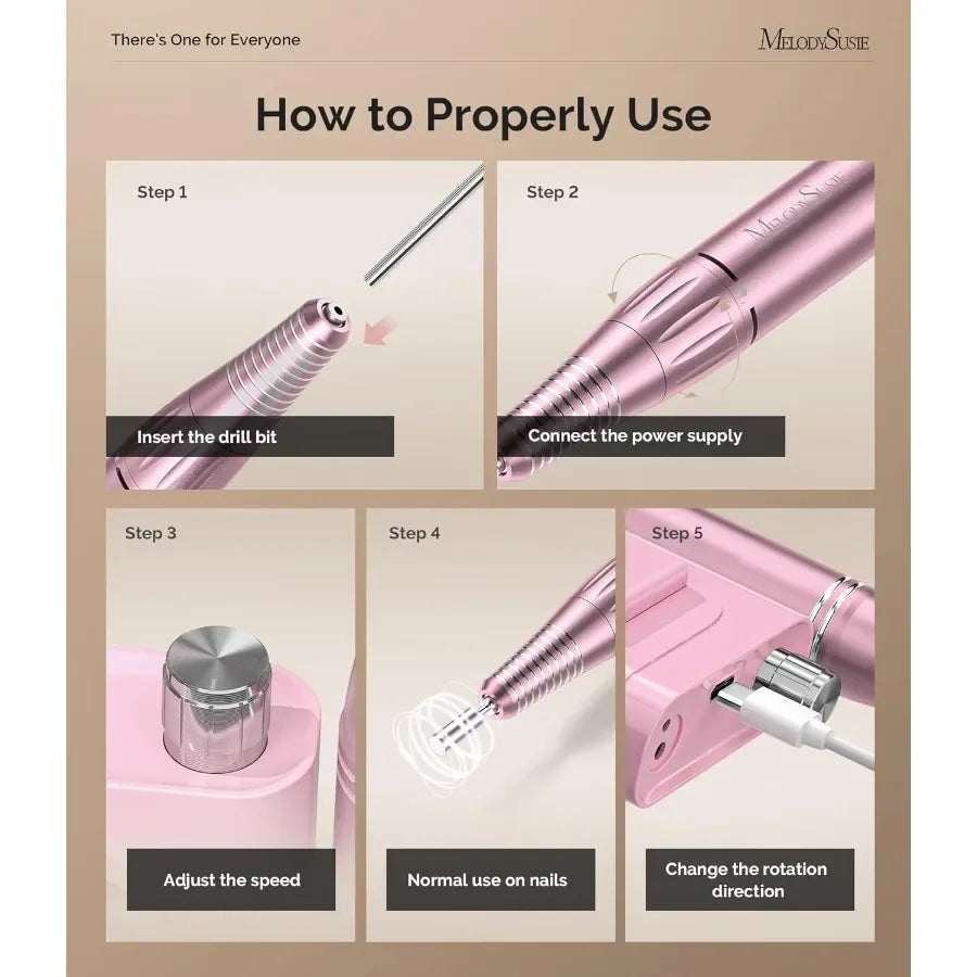 Professional Rechargeable Nail Drill 30000 RPM Electric Nail File for Shaping Removing Polishing Gel Nails Lightweight Easy to