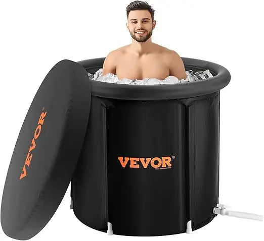 Ice Bath Tub, Cold Water Therapy Plunge Tub for Athlete, Portable Outdoor Ice Barrel Plunge Pool for Recovery, 98 Gal Inflatabl