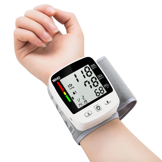 Rechargeable Wrist Blood Pressure Monitor With LCD Memory