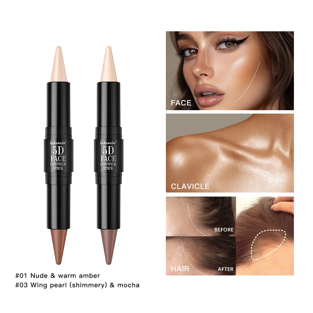 Dual Head Contour Highlighter Stick For Face Nose Concealer Waterproof