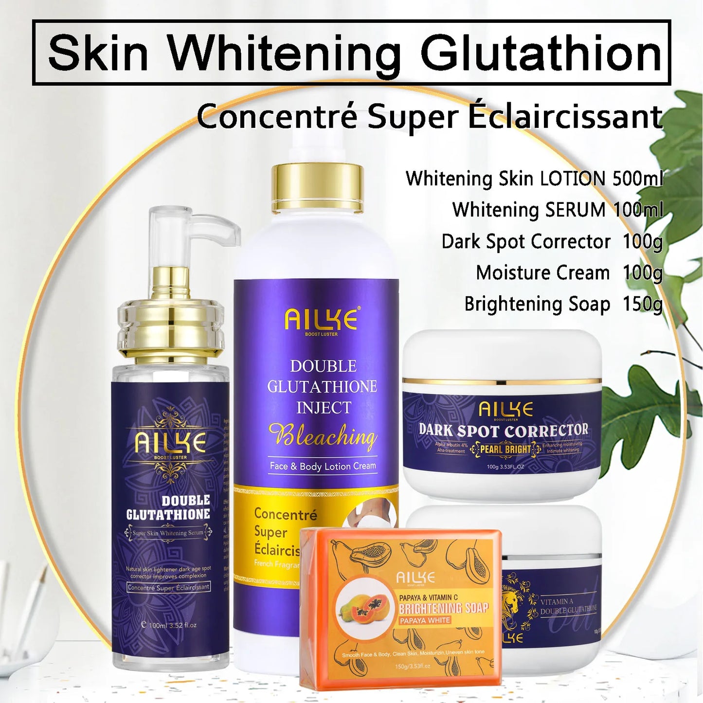 AILKE Double Glutathione Whitening Skin Care For Radiant Even Tone