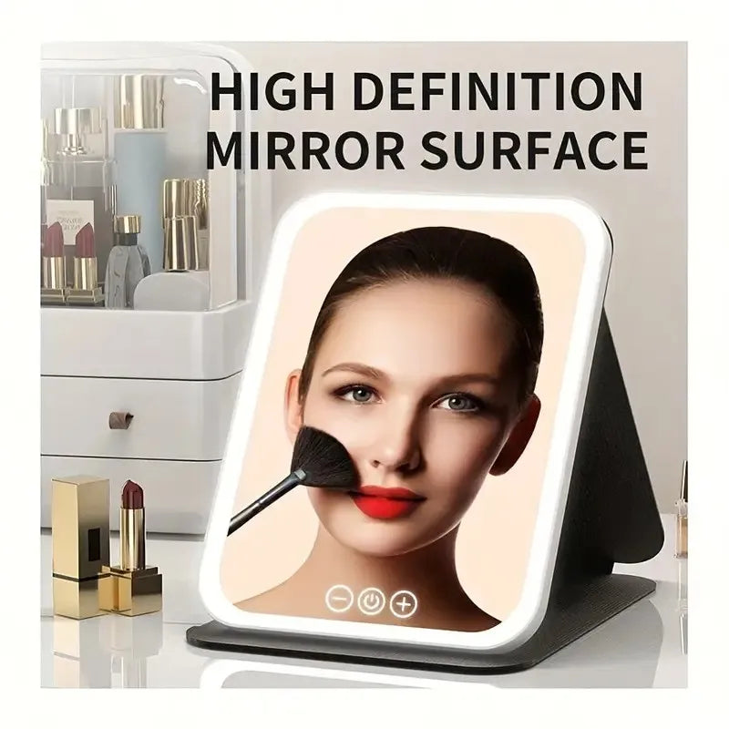 Three Color LED Makeup Mirror With Adjustable Brightness