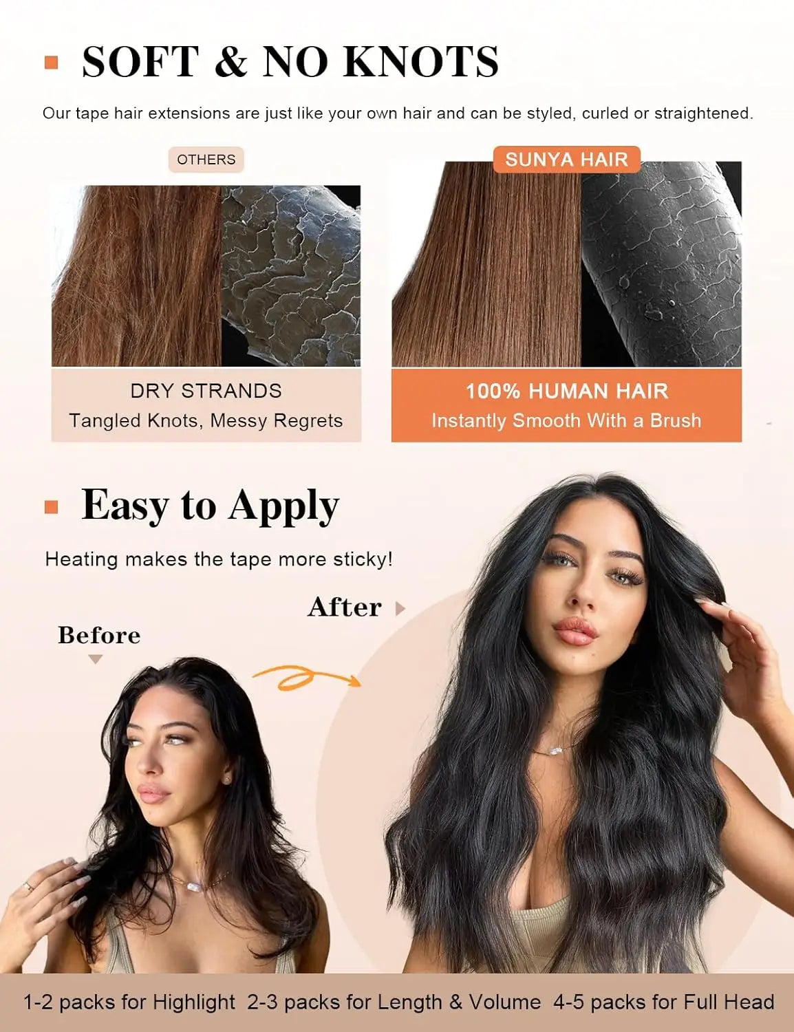 Tape In Hair Extensions 12 To 20 Inches Long Pieces