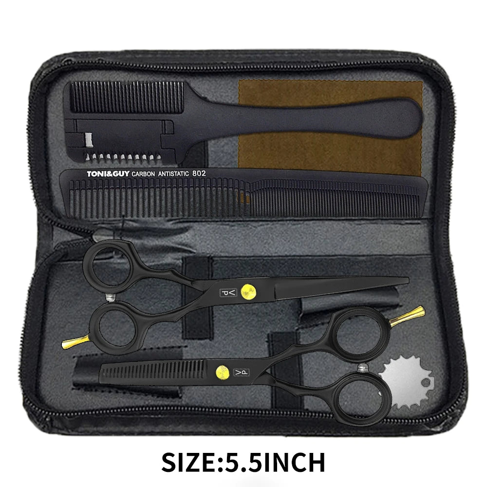 Hairdressing Scissors Set 5.5 6.0 Inch Japan 440C Professional Barbers