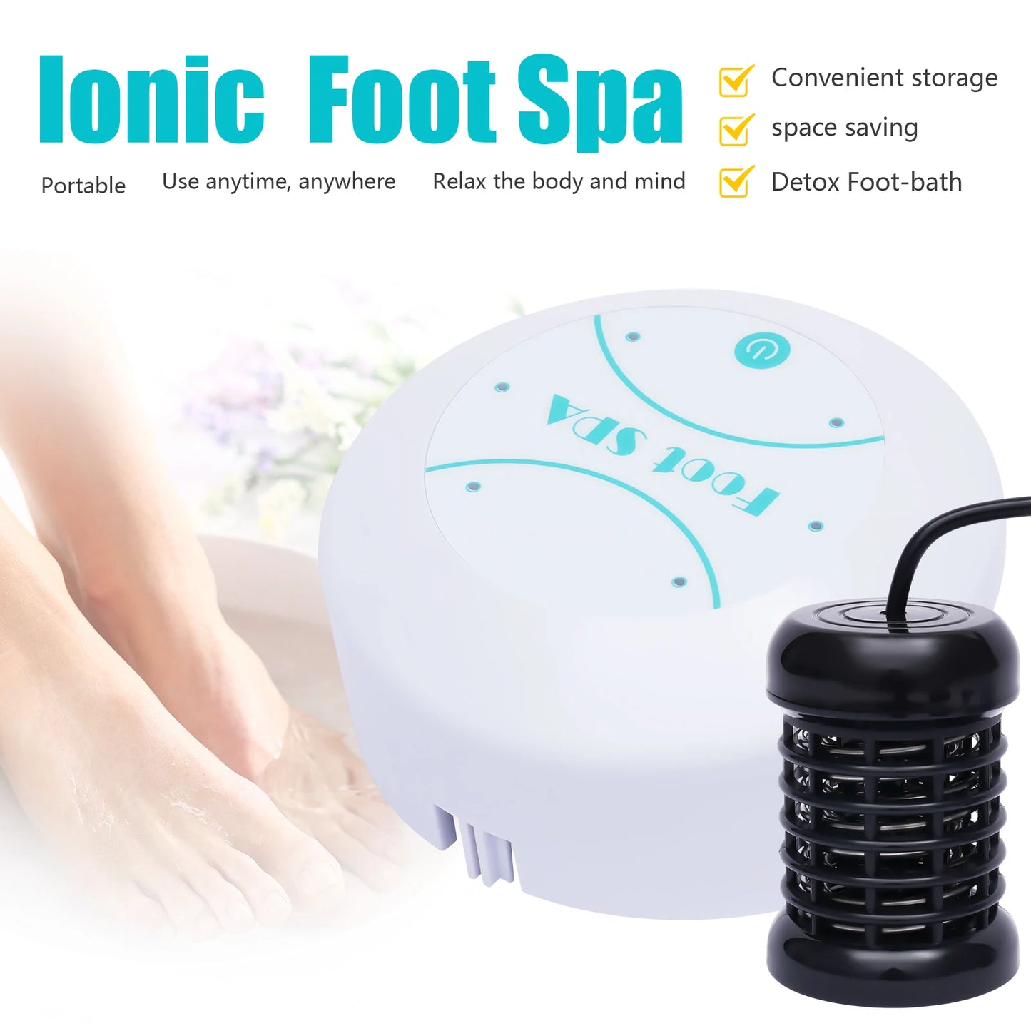 Advanced Ionic Detox Foot Bath Machine with Timer, 3 Modes, Heating, and LCD Screen for Complete Foot Detox and Health