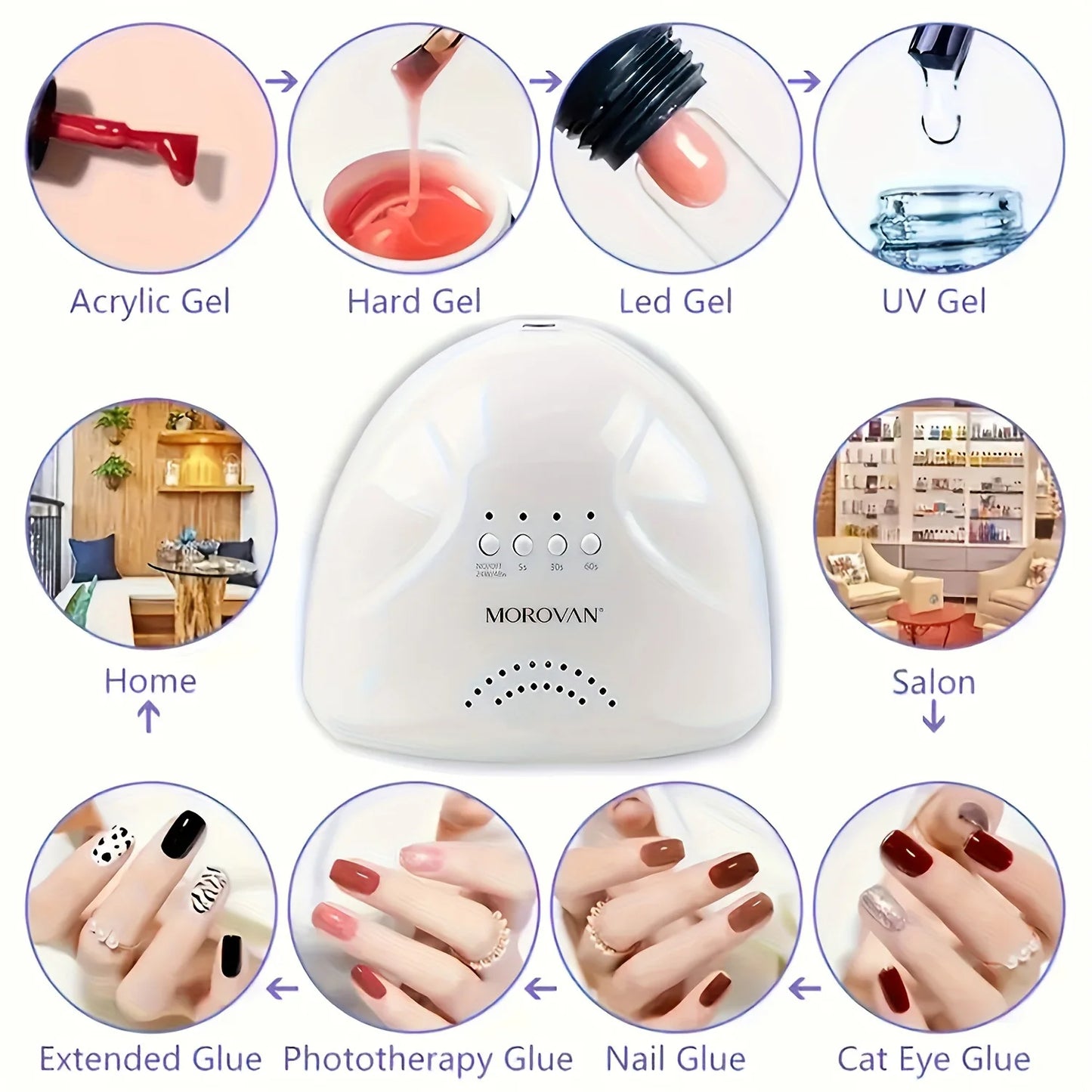 Morovan Multicolor Nail Gel Set All In One Beginners Gift