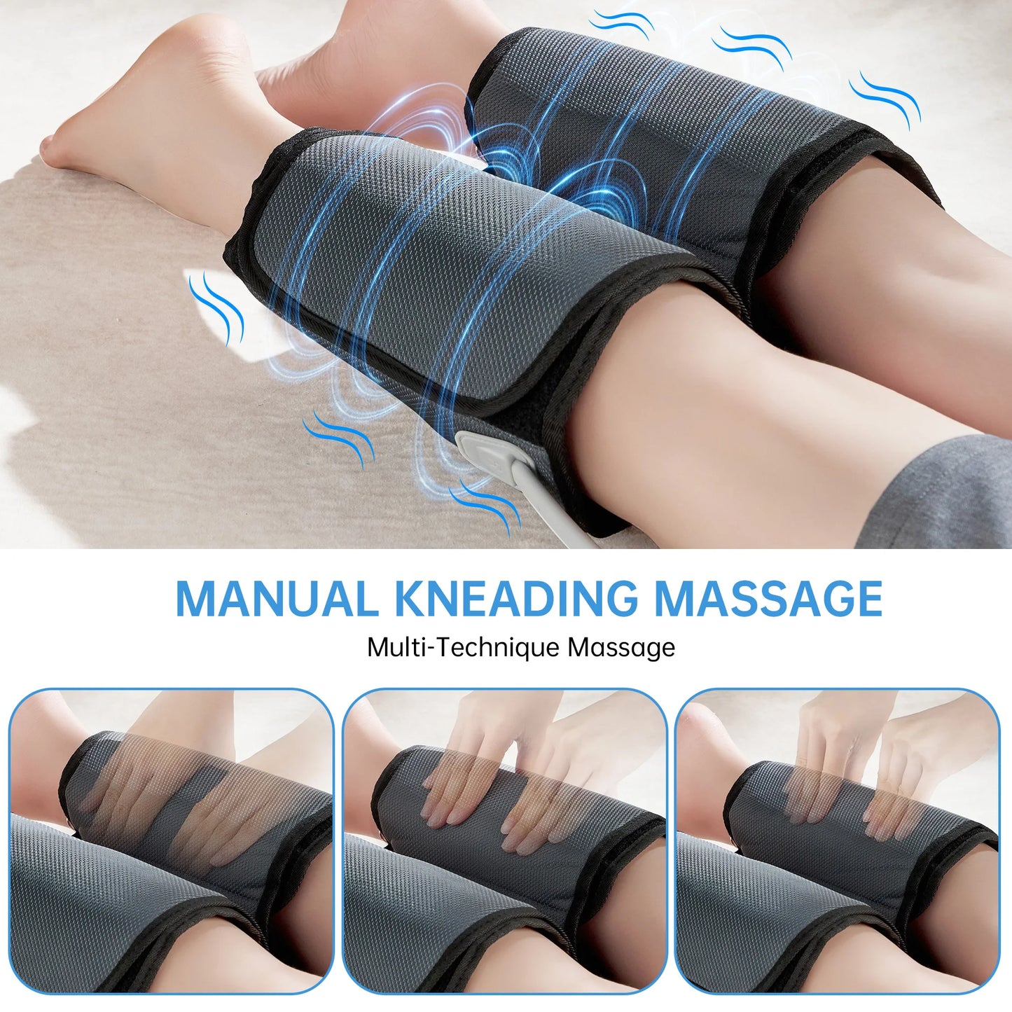 Leg Massager for Circulation Air Compression & Relaxation, for Calf Foot and Arms, with Handheld Controller, 2 Modes 3 Intensity