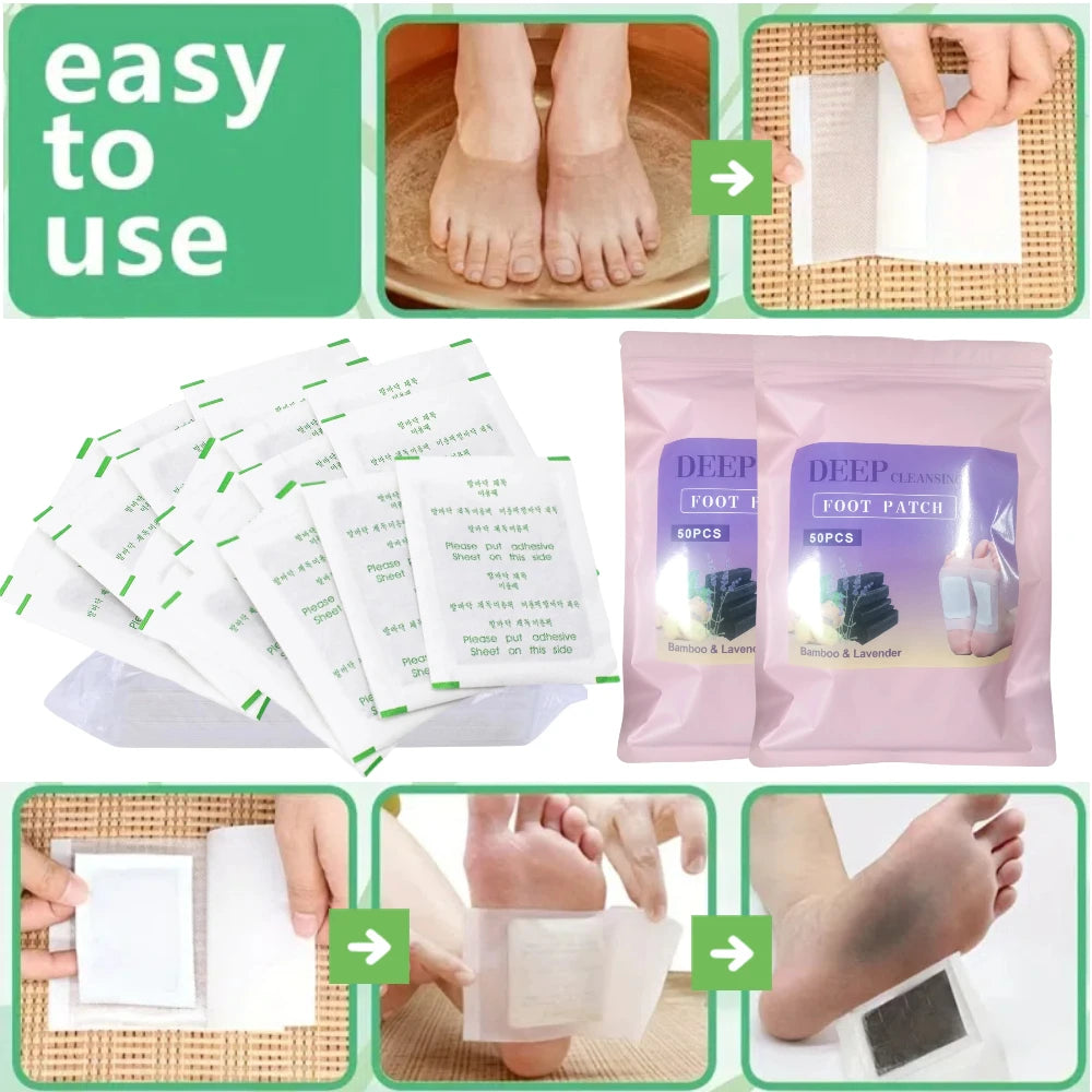 50-200PCS/Bag Natural Detox Foot Patches Stress Relief Feet Deep Sleep Herbal Detox Sticker Relieve Stress For Foot Care Tools