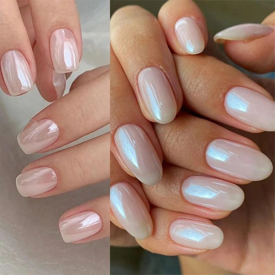 Moonlight Pearl White Nail Glitter Dust Chrome Aurora Pigment Powder