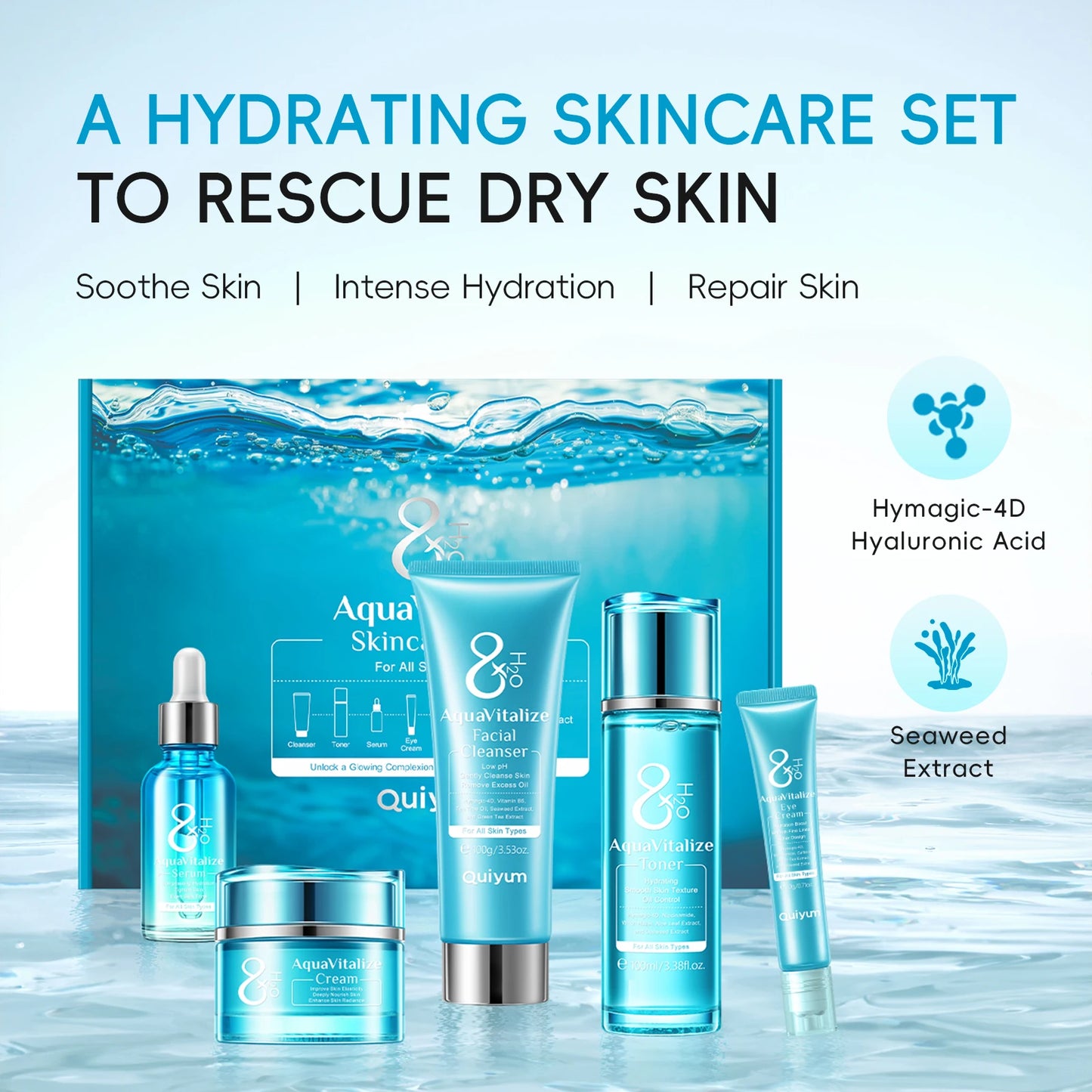 Laikou AquaVitalize Hydration Skincare Set Five Pieces Deep Wrinkle Kit