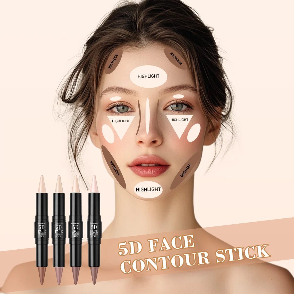Dual Head Contour Highlighter Stick For Face Nose Concealer Waterproof