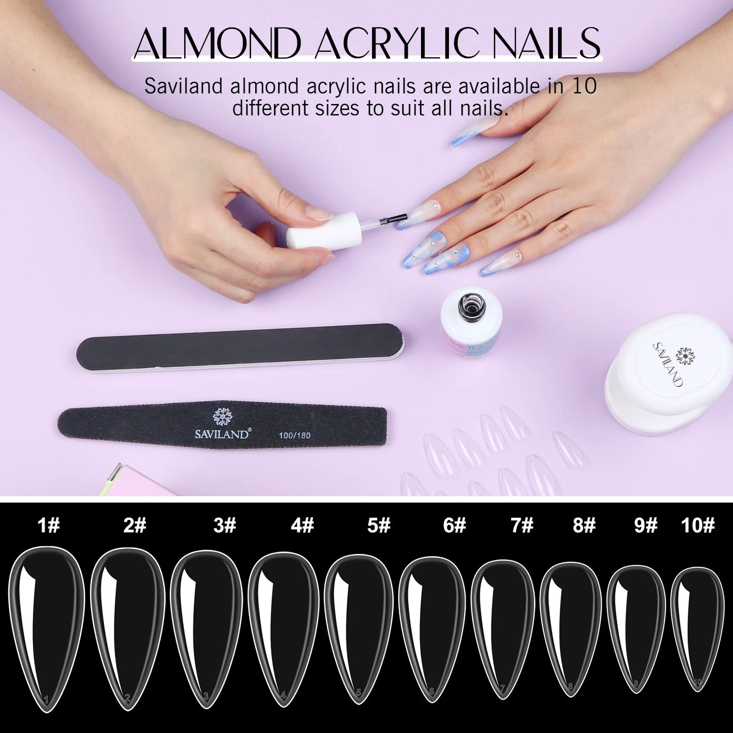 Saviland 500Pcs Gel X Nail Kit Full Cover Nails Lamp