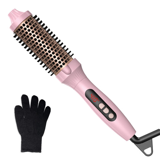 Thermal Brush One-Step Hot Air Brush&volumizer Hair Curler Straightener Hair Styling Brush Professional Curling Iron Heated PINK