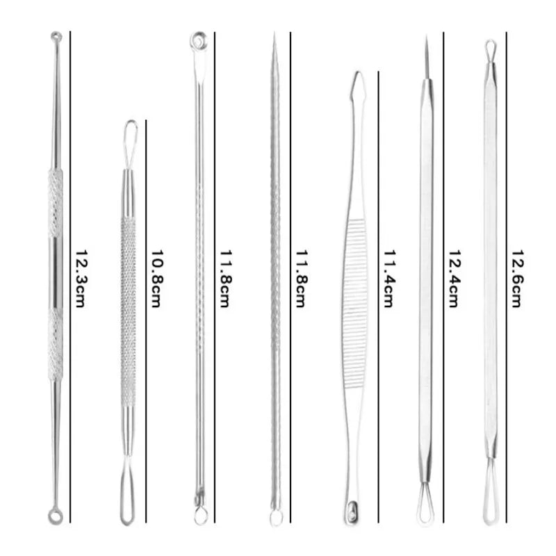 7Pcs Acne Blackhead Remover Needles Stainless Steel Pimple Extractor