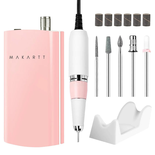 Makartt MALORY 30000RPM Nail Drill Machine Rechargeable Portable Electric E File Remove Acrylic Gel with Nail Bits