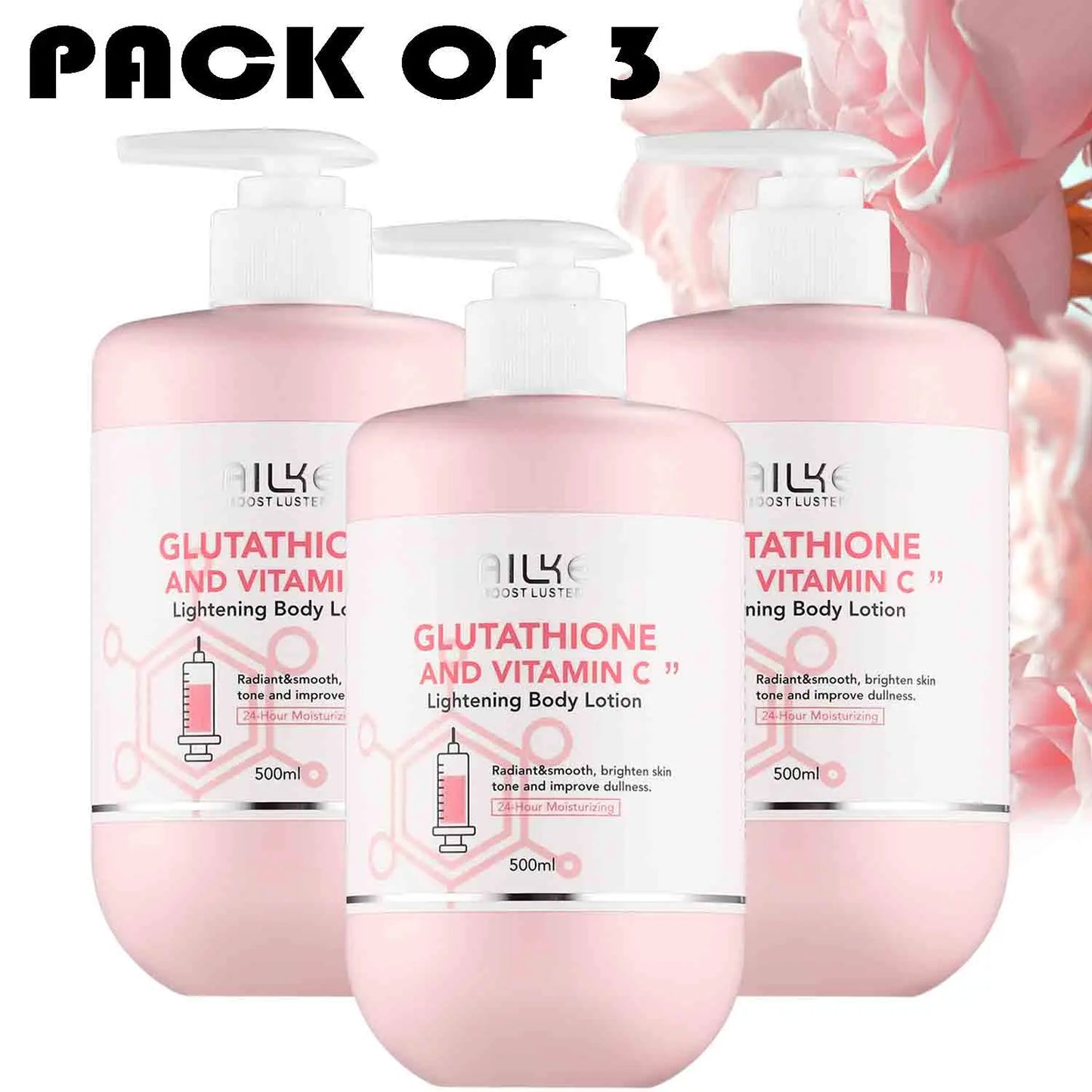 AILKE Brightening Skin Care Set With Vitamin C And Glutathione Reduces Spots Moisturizes And Improves Radiant Skin
