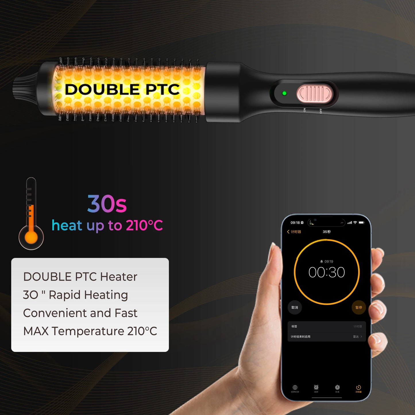 Thermal Brush Hot Air Brush&volumizer Hair Curler Straightener Hair Styling Brush Professional Curling Iron Heated 32mm