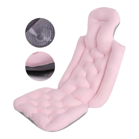 Bath Pillow Full Body Spa Bathtub Cushion Non Slip Folding Bath Mat Adult Shower Pad Neck Back Head Relax For Household Bathroom