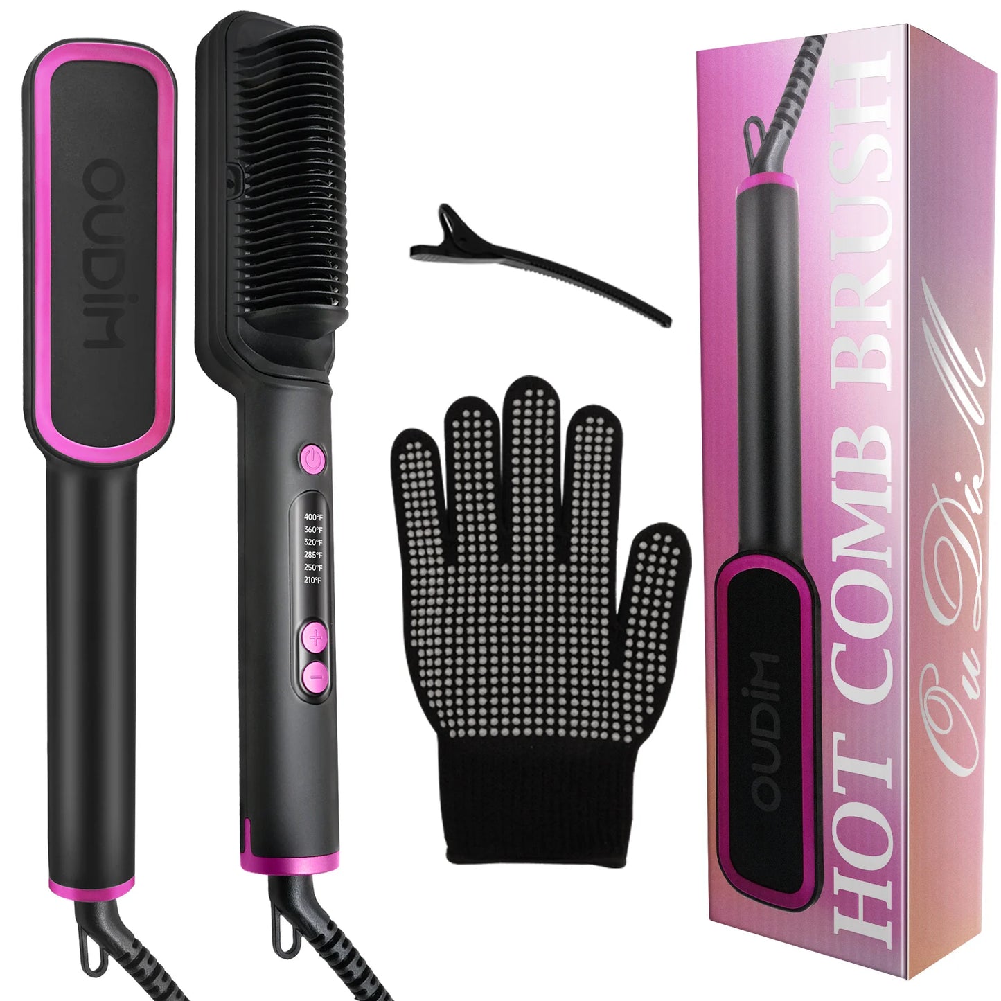 OUDIM Ionic Hair Straightener Brush Temperature Settings