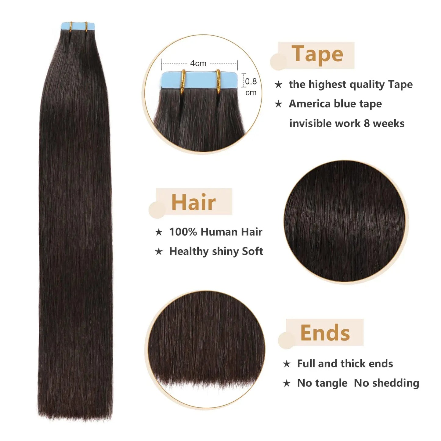 Tape In Hair Extensions 12 To 20 Inches Long Pieces