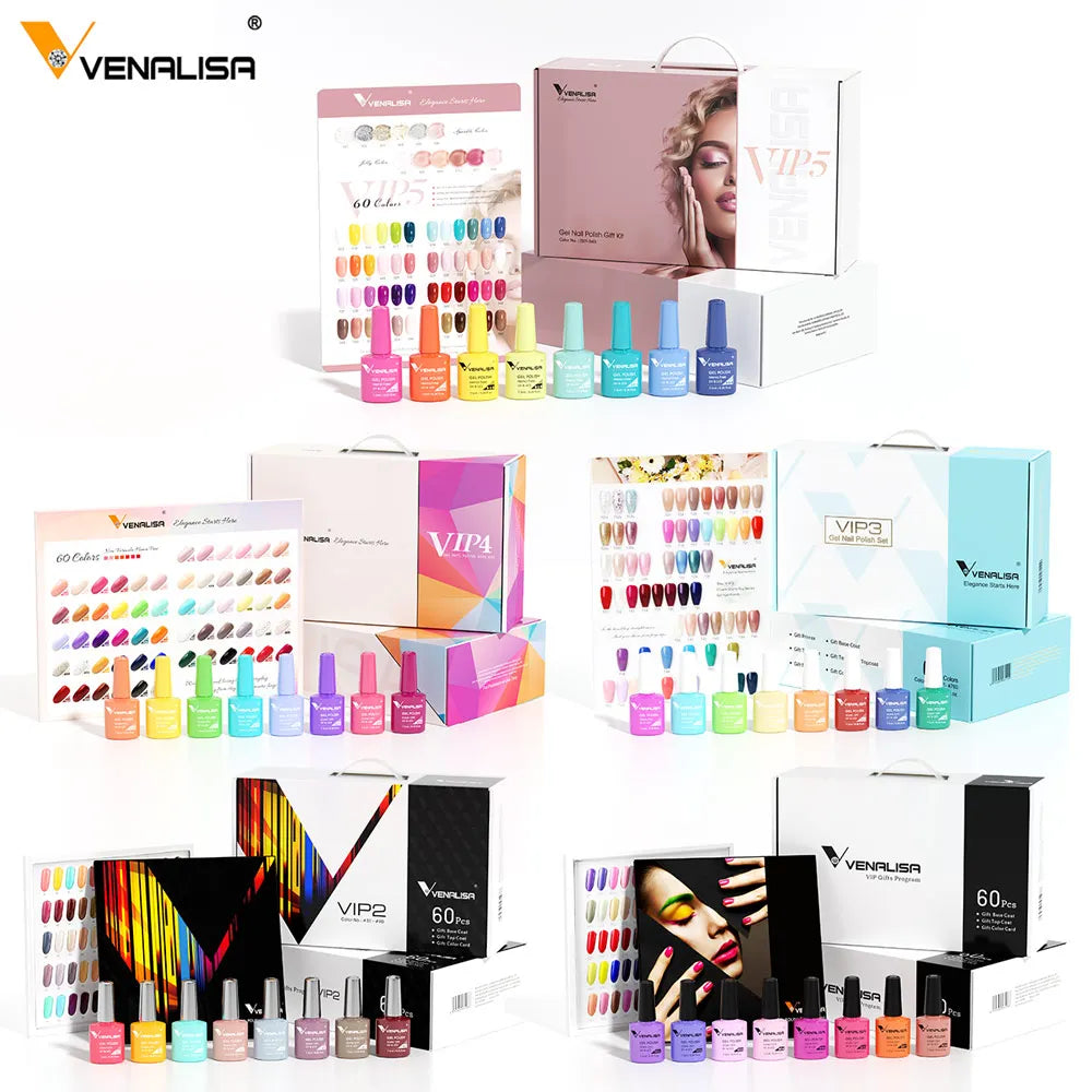 Venalisa Gel Nail Polish Set 60 Colors HEMA Free UV LED