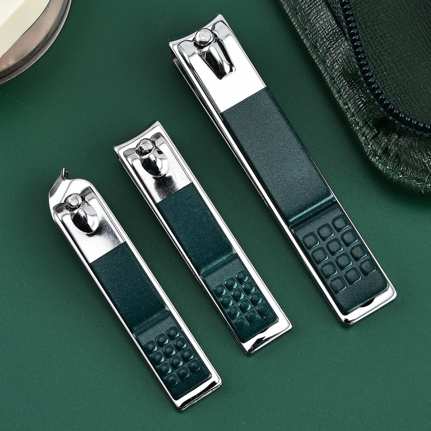 Manicure Set Pedicure Tools Set Nail Grooming Kit for Women Mens, 9/40Piece in 1（Dark Green） Nail Manicure Kit Foot Hand Care Ki