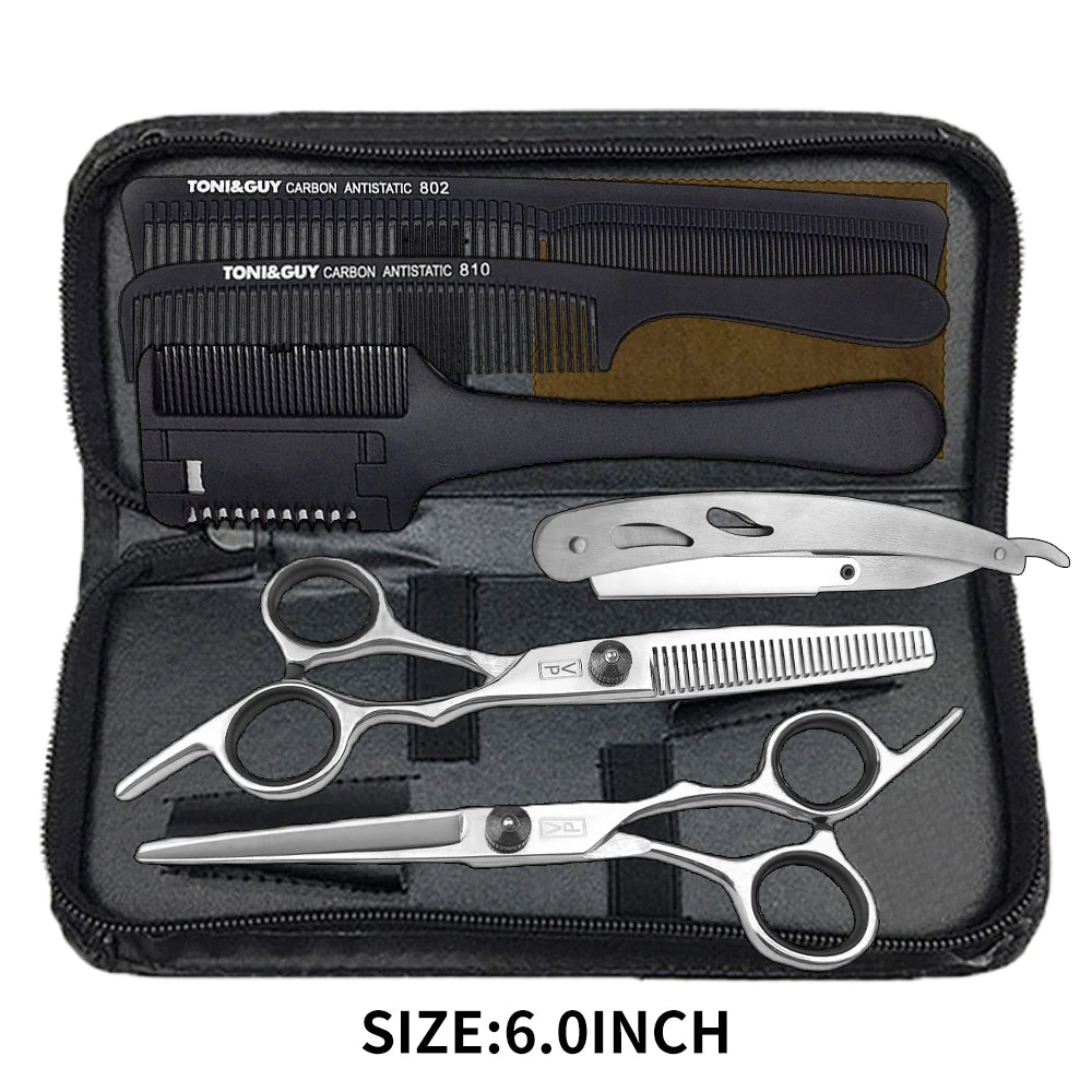 Hairdressing Scissors Set 5.5 6.0 Inch Japan 440C Professional Barbers
