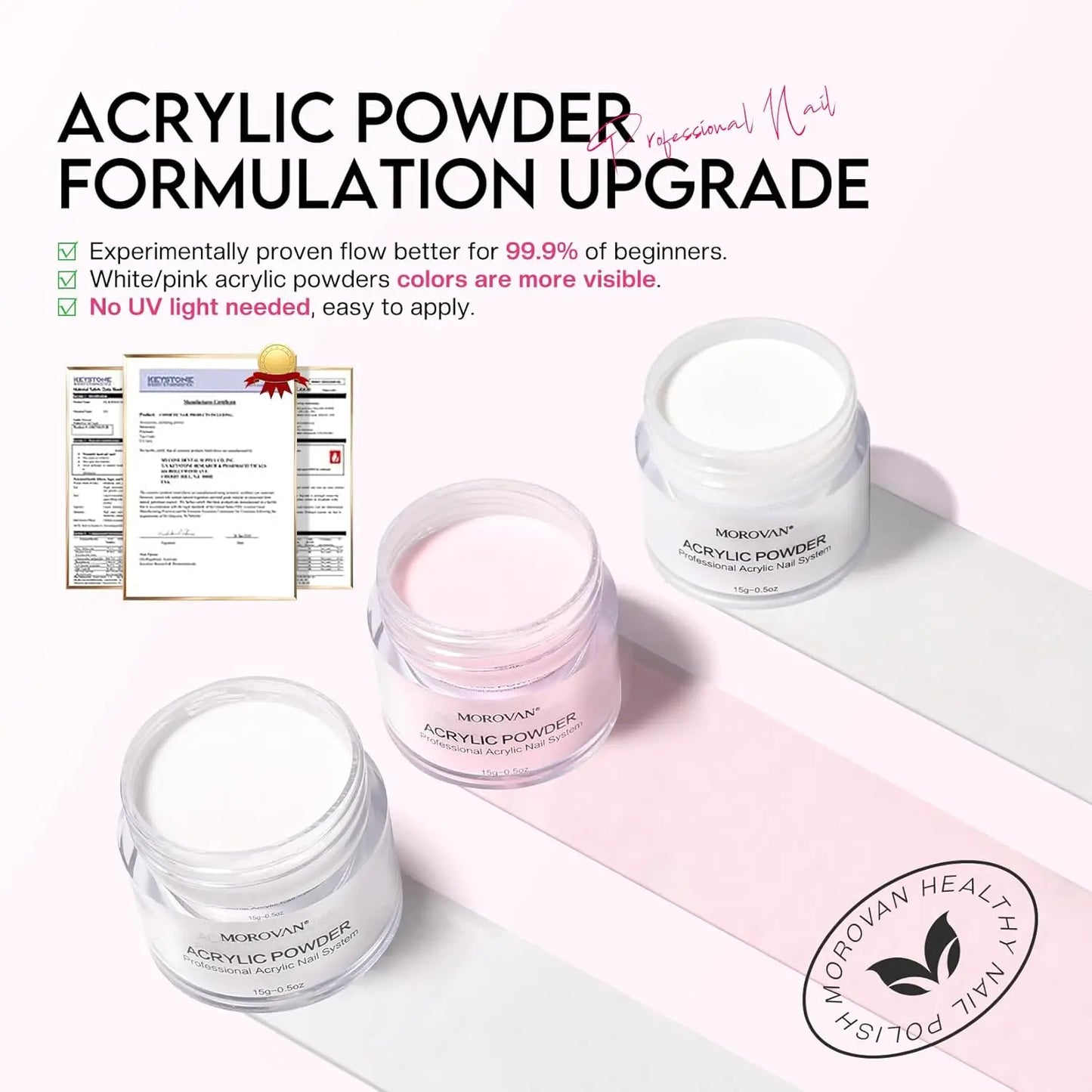 Morovan Diamond Powder Nail Art Set Beginners Acrylic