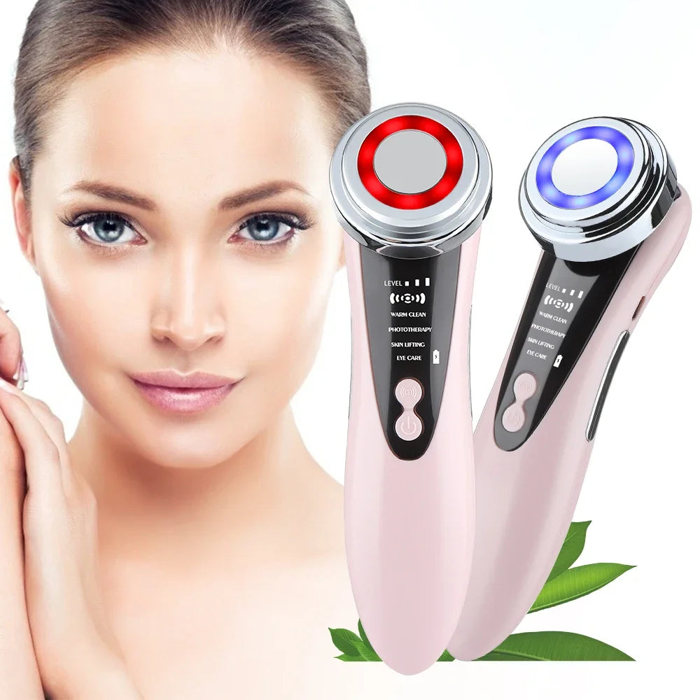 EMS Facial Massager With LED Light Therapy Anti Wrinkle Vibration