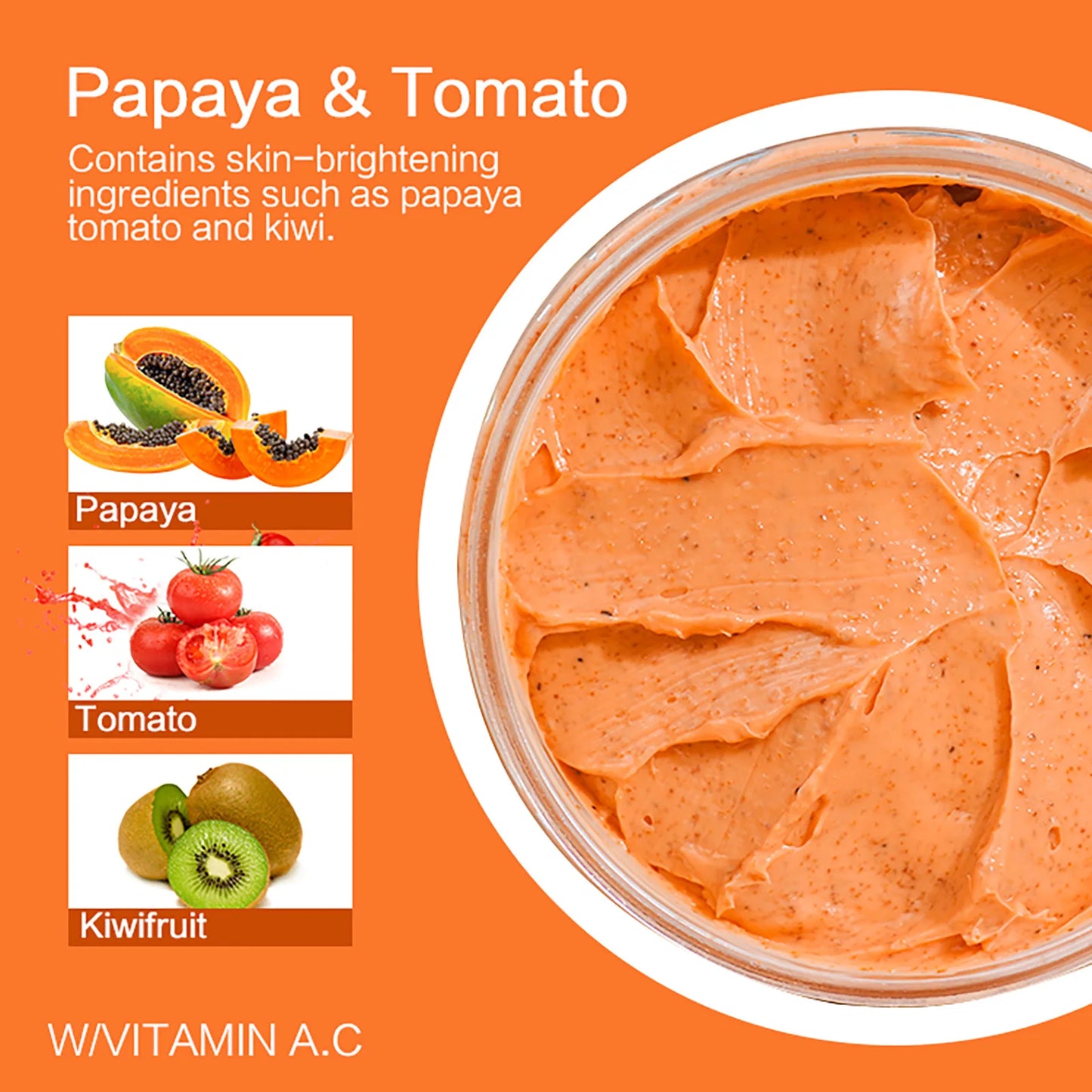Papaya Tomato Exfoliating Scrub For Face And Body Whitening 250g