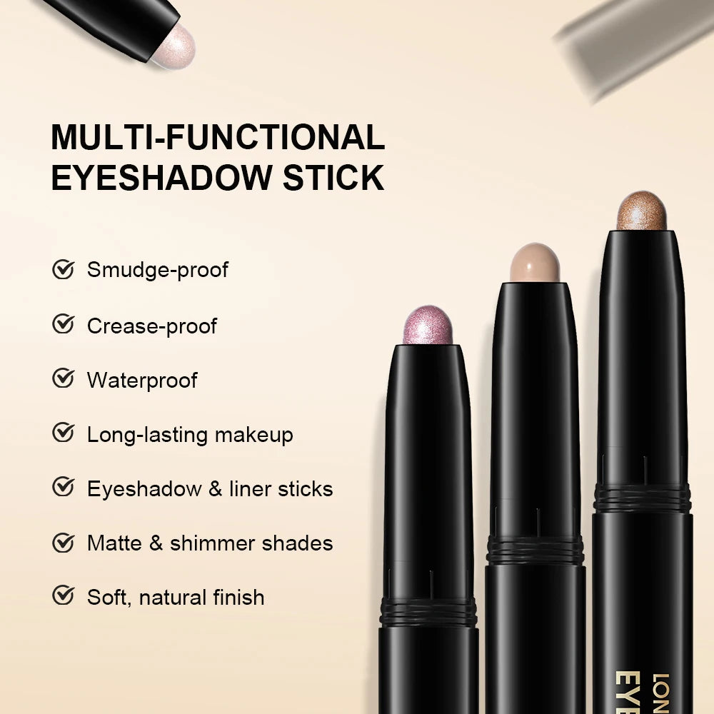 Waterproof Matte and Glitter Eyeshadow Liner Pencil Dual Eye Makeup